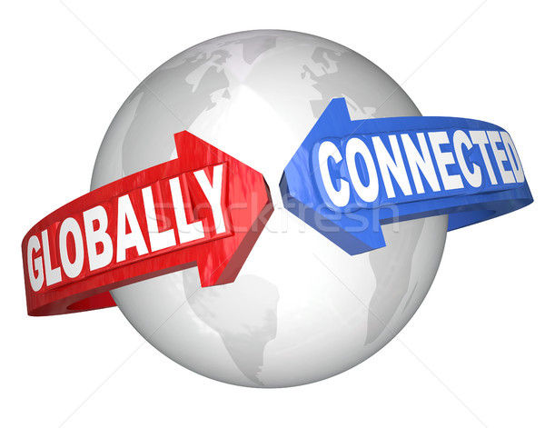 Globally Connected Word Arrows Around World Stock photo © iqoncept