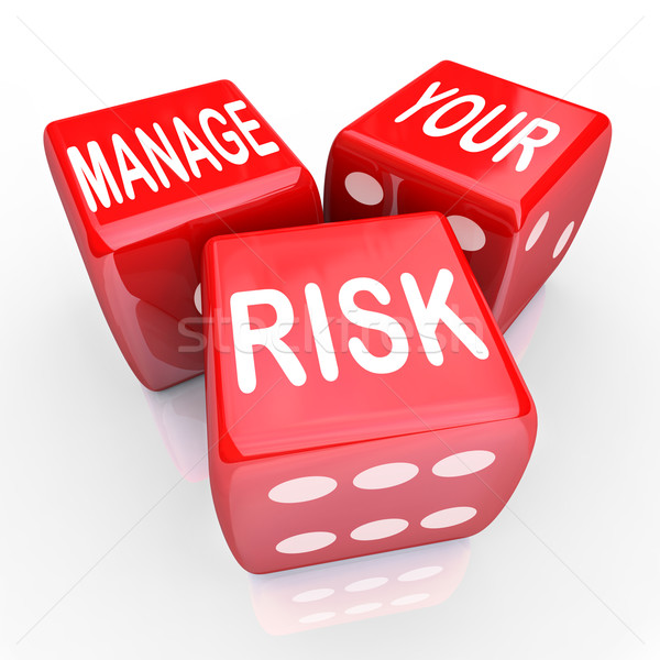 Manage Your Risk Words Dice Reduce Costs Liabilities Stock photo © iqoncept