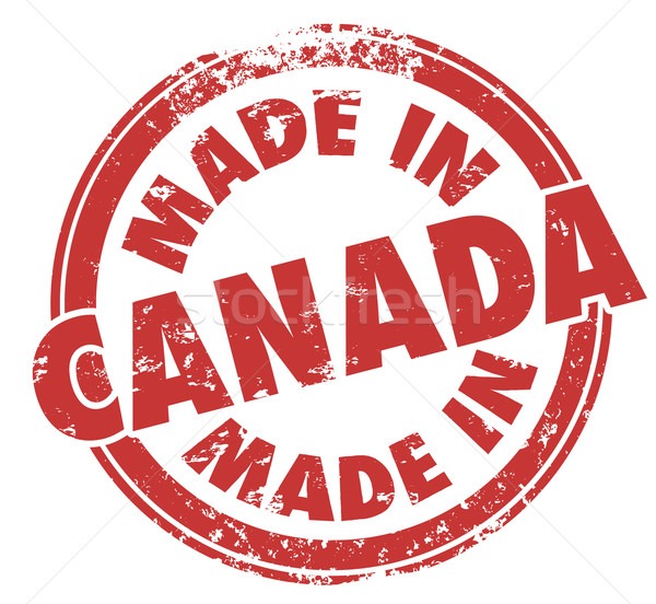 Made in Canada Red Round Stamp Product Pride Manufacturing Stock photo © iqoncept