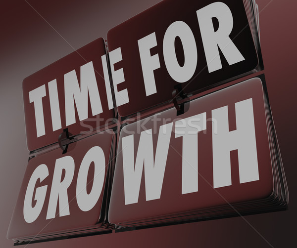 Time for Growth Clock Flipping Tiles Increase Improve Rise Boost Stock photo © iqoncept