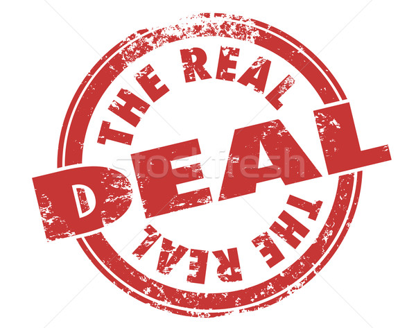 The Real Deal Red Grunge Stamp Authentic Original Approved Legit Stock photo © iqoncept