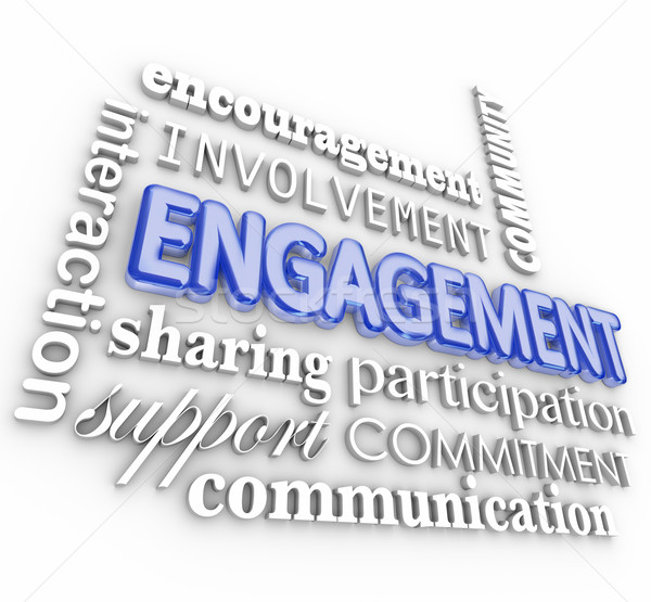 Engagement 3d Word Collage Interaction Participation Involvement Stock photo © iqoncept