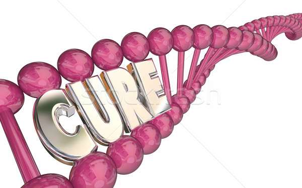 Cure DNA Strand Word Medical Breaktrhough Vaccine Disease Stock photo © iqoncept