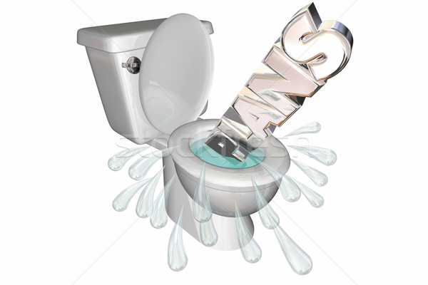 [[stock_photo]]: Plans · vers · le · bas · toilettes · échec · mot · 3d · illustration