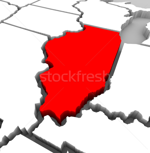 Illinois State Map - 3d Illustration Stock photo © iqoncept