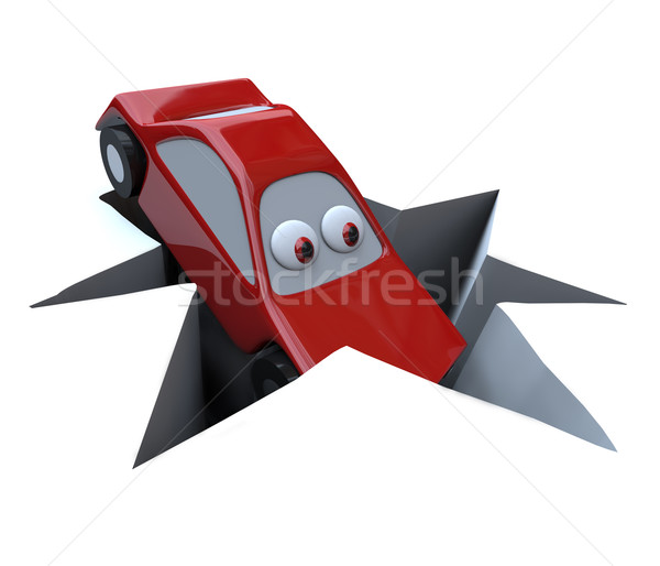 Samochodu sprzedaży czerwony ilustrowany głęboko Zdjęcia stock © iqoncept