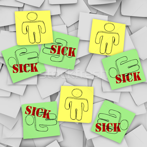 Sickness Spreading in Group - Sticky Notes Stock photo © iqoncept
