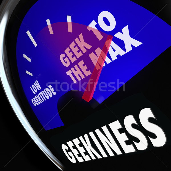 Geekiness Word Measurement Gauge Nerd Level Stock photo © iqoncept