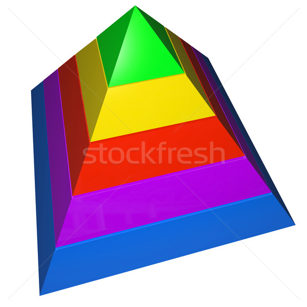 Pyramide Schritte fünf Farben Grundsätze Kopie Raum Stock foto © iqoncept