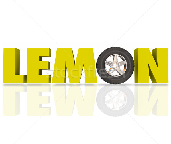 Lemon 3d Word Yellow Letters Defective Car Vehicle Recall Stock photo © iqoncept