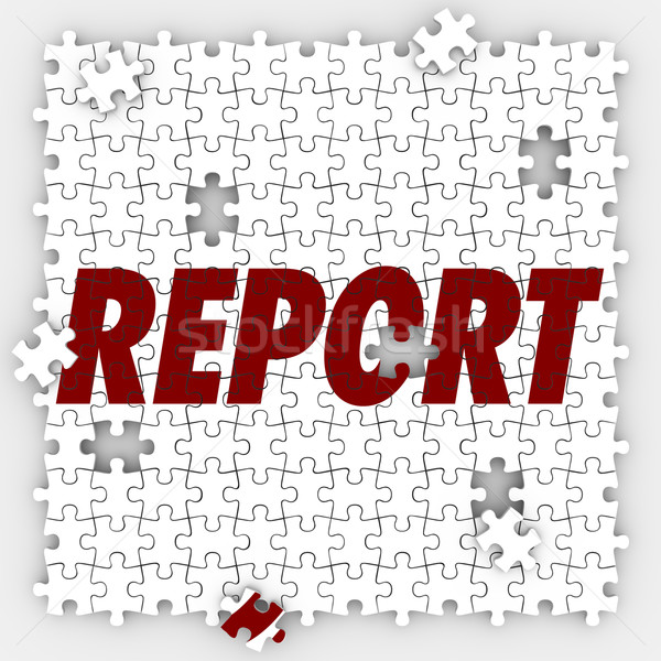 Report Puzzle Pieces Tracking Sales Budget Performance Stock photo © iqoncept