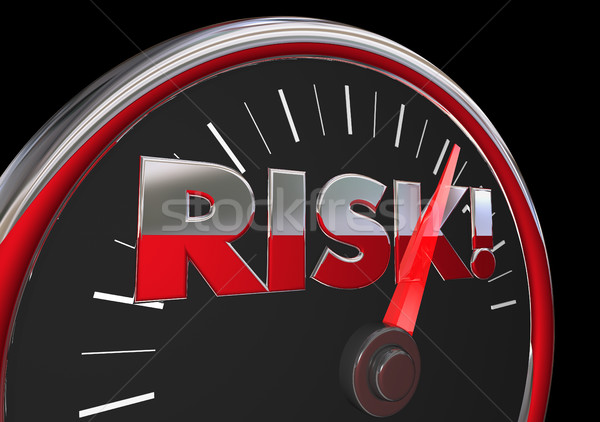 Risk seviye tehlike uyarı hızölçer Stok fotoğraf © iqoncept