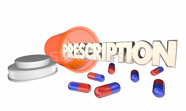 Vényköteles gyógyszer tabletta kapszula üveg gyógyszer 3D Stock fotó © iqoncept