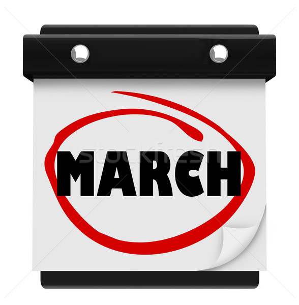 March Month Word Wall Calendar Remember Schedule Stock photo © iqoncept