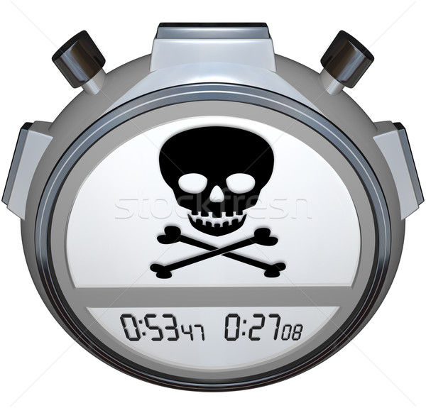 Skull Crossbones Stopwatch Timer Death Clock Stock photo © iqoncept