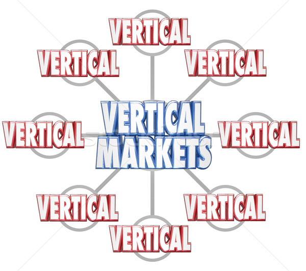 Vertical Markets Specific Business Industry Market 3d Words Grid Stock photo © iqoncept