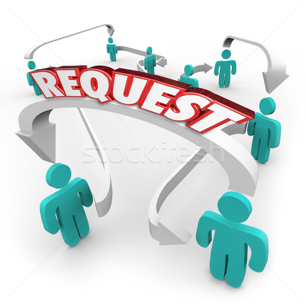 Request Word Arrows Connecting Linking People Friends Colleagues Stock photo © iqoncept