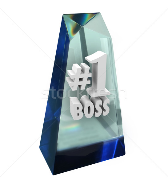 Number One 1 Boss Prize Award Trophy Manager Apprecition Stock photo © iqoncept