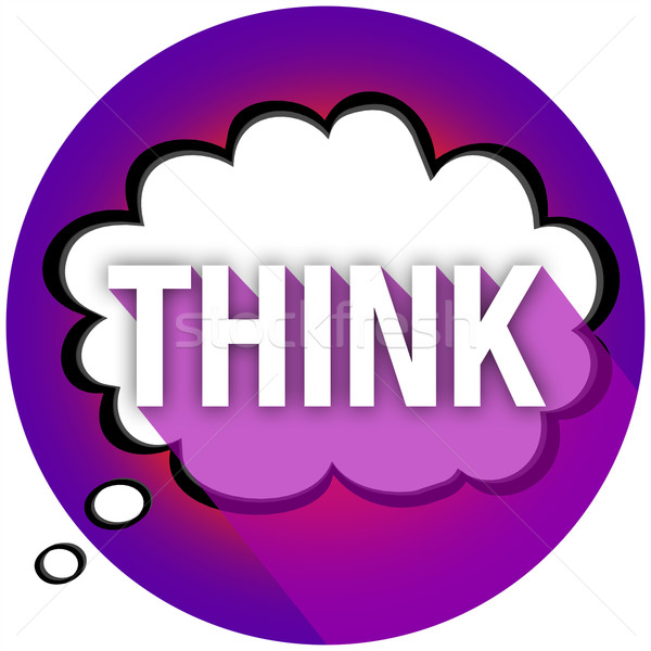 Think Thought Cloud Word Long Shadow Creative Imagination Circle Stock photo © iqoncept