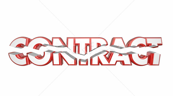 Stock photo: Contract Breaking Word Get Out Agreement 3d Illustration
