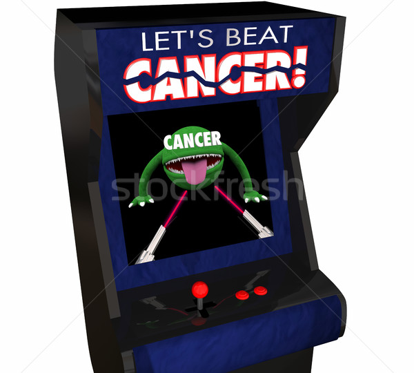 Fight Beat Cancer Treatment Cure Disease Arcade Game 3d Illustra Stock photo © iqoncept