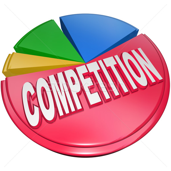 Concurrentie cirkeldiagram markt concurrenten stukken kleurrijk Stockfoto © iqoncept