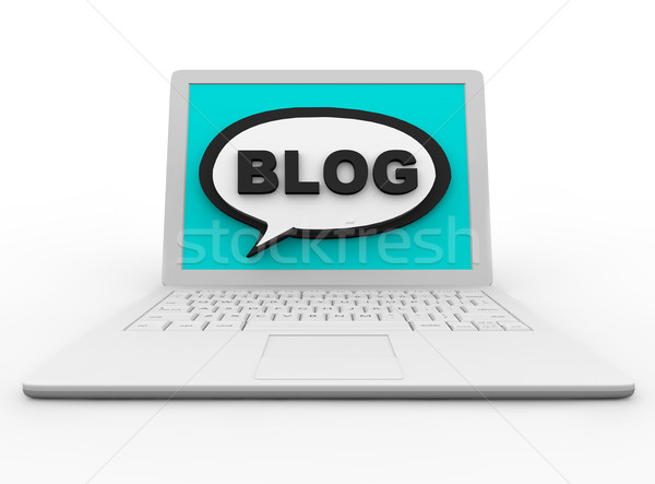 Blog on a White Laptop Stock photo © iqoncept