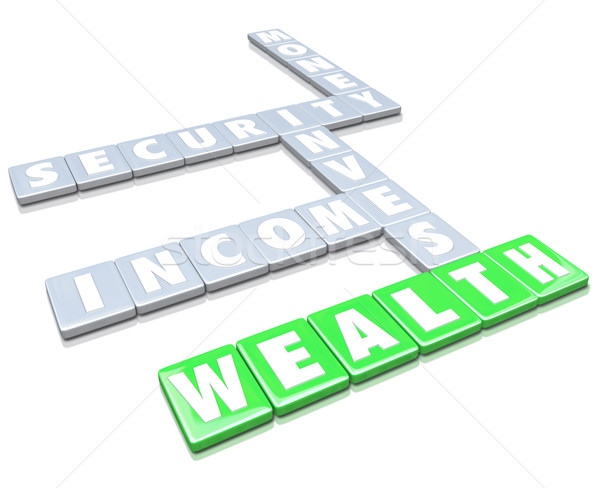 Wealth Making Money Words Letter Tiles Grow Income Stock photo © iqoncept