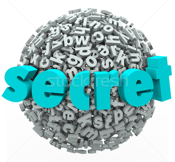 Secret Word Sphere Ball Confidential Secretive Information Stock photo © iqoncept