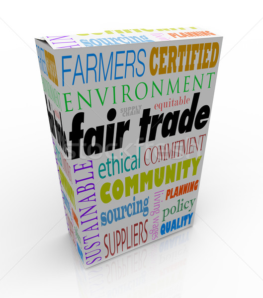 Fair Trade Product Box Package Advertising Sustainable Supply Ch Stock photo © iqoncept