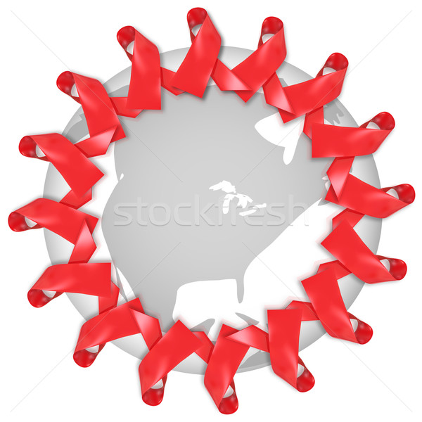 Stockfoto: Rood · hartziekte · hulpmiddelen · rond · wereld