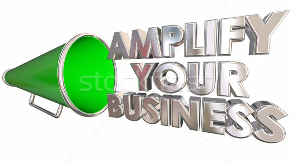 Amplify Your Business Bullhorn Megaphone 3d Illustration Stock photo © iqoncept