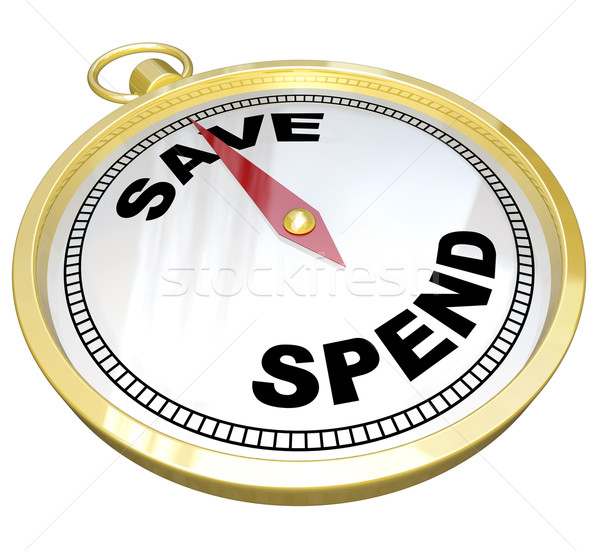 Compass - Leading the Way to Saving vs Spending  Stock photo © iqoncept