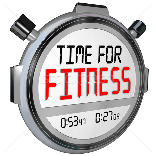 Time for Fitness Words Stopwatch Timer Training Exercise Stock photo © iqoncept