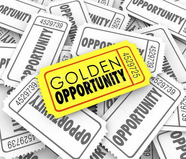 Golden Opportunity Tickets Potential Possibility Great Chance Stock photo © iqoncept