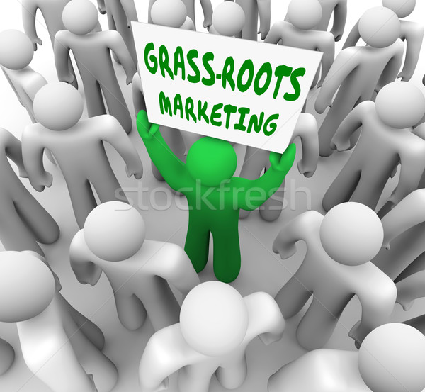 Gras wortels marketing campagne lokaal reclame Stockfoto © iqoncept
