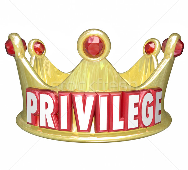 Privilege Word Gold Crown Upper Class Rich Wealthy Royalty Stock photo © iqoncept