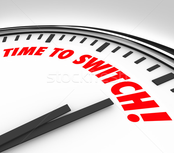 Time to Switch Clock Words Change Reverse Course Stock photo © iqoncept