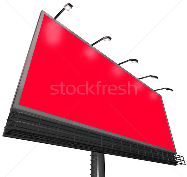 Billboard Outdoor Sign Advertising Communication Red Background  Stock photo © iqoncept