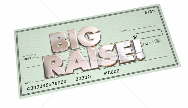 Big Raise More Income Earning Money Words Check 3d Illustration Stock photo © iqoncept
