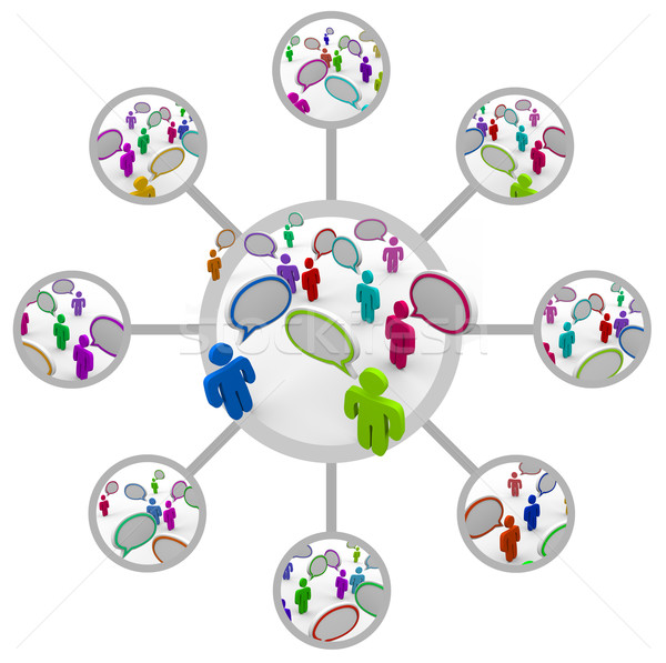 Hálózat emberek kommunikál kapcsolatok hálózat többszörös Stock fotó © iqoncept