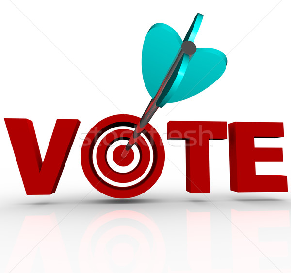 Głosowania arrow słowo 3D wyborów Zdjęcia stock © iqoncept