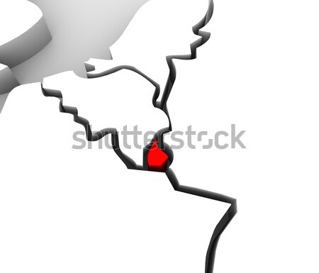 Stock photo: New Jersey Red Abstract 3D State Map United States America