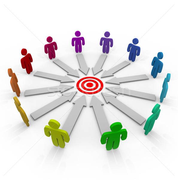 Stockfoto: Concurrenten · doel · groep · cirkel · business · succes