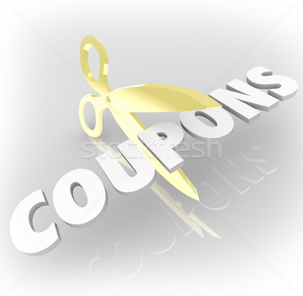 Scissors Cutting Coupons Clipping Savings Deals Stock photo © iqoncept