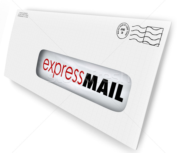 Stock fotó: Expressz · posta · gyors · szállítmány · házhozszállítás · levél