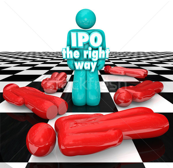 IPO the Right Way Entrepreneur Standing Successful Initial Publi Stock photo © iqoncept