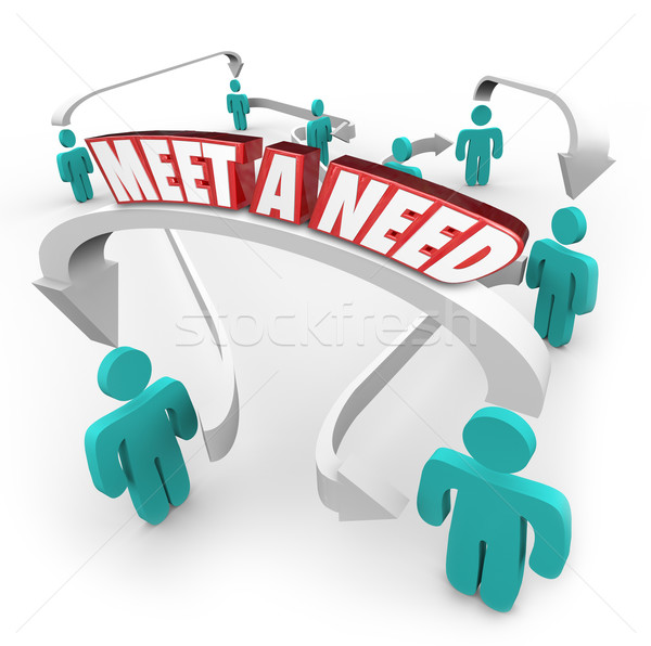 Meet a Need 3d Words Connected Buyers Sellers Product Service in Stock photo © iqoncept