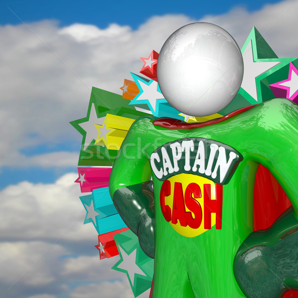 Captain Cash Super Hero Fights for Lower Prices to Save Money Stock photo © iqoncept