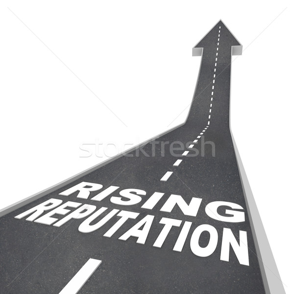 Rising Reputation - Road Arrow Up Improved Stature Opinion Stock photo © iqoncept